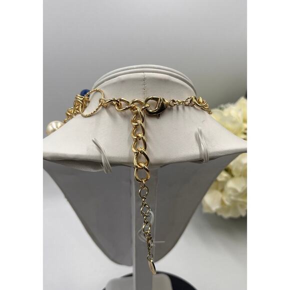 AMRITA SINGH Gold Tone Faux Pearl Nautical Starfish Layered
Statement Necklace - Picture 8 of 10